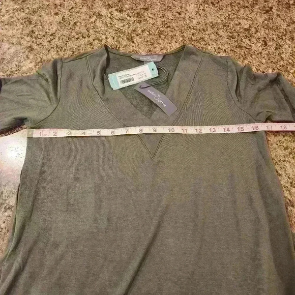 NWT Market & Spruce Olive Estoria French Terry Pocket Knit Long-Sleeve Top - Picture 9 of 11